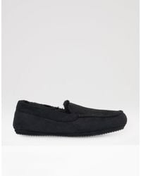 Threadbare - Faux Fur Lined Moccasin Slippers - Lyst