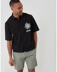 Threadbare - Boxy Fit Soleil Print Cotton Poplin Short Sleeve Shirt - Lyst