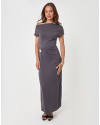 Threadbare - Off Shoulder Draped Jersey Maxi Dress - Lyst
