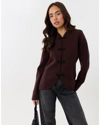 Threadbare - Curved Hem Mandarin Style Cardigan - Lyst