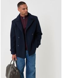 Threadbare - Faux Wool Double Breasted Short Trench Coat - Lyst