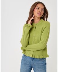 Threadbare - Crew Neck Ruffle Cardigan - Lyst