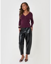 Threadbare - Faux Leather Barrel Leg Trousers - Lyst