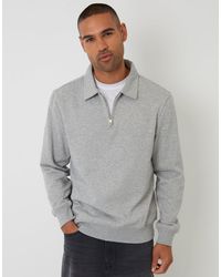 Threadbare - Quarter Zip Collared Sweatshirt - Lyst