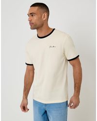 Threadbare - Script Cotton Ringer T-Shirt - Lyst