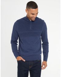 Threadbare - Rib Detail Knitted Quarter Zip Jumper - Lyst