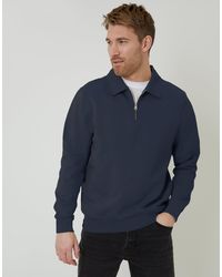 Threadbare - Quarter Zip Collared Sweatshirt - Lyst