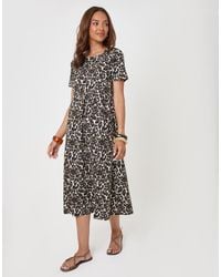 Threadbare - Pure Cotton Midi Smock Dress With Pockets - Lyst
