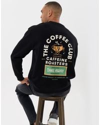 Threadbare - Relaxed Fit Coffee Club Graphic Print Sweatshirt - Lyst