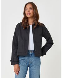 Threadbare - Scarf Detail Cropped Trench Coat - Lyst