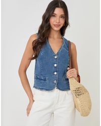 Threadbare - Fitted Denim Waistcoat - Lyst
