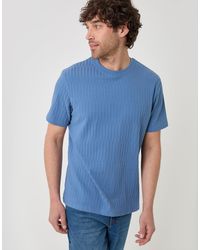 Threadbare - Textured Rib Cotton Crew Neck T-Shirt - Lyst