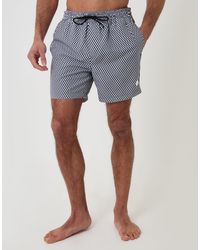 Threadbare - Geo Print Contrast Piping Quick Dry Swim Shorts - Lyst