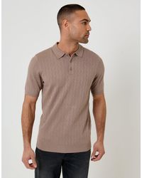 Threadbare - Zig Zag Stitch Knitted Polo - Lyst
