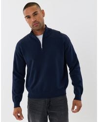 Threadbare - Relaxed Fit Quarter Zip Knitted Jumper - Lyst