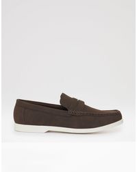 Threadbare - Faux Suede Penny Loafers - Lyst
