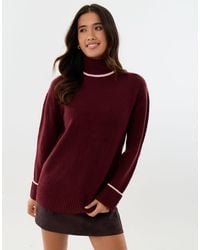 Threadbare - Relaxed Fit Contrast Trim Funnel Neck Jumper - Lyst
