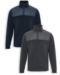 Threadbare - 2 Pack Onion Quilted Quarter Zip Fleece - Lyst