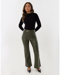 Threadbare - Faux Leather Flared Trousers - Lyst