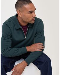 Threadbare - Cotton Rich Quarter Zip Polo Sweatshirt - Lyst
