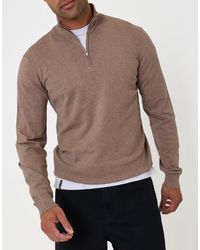 Threadbare - Funnel Neck Quarter Zip Knitted Jumper - Lyst