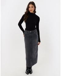 Threadbare - Back Split Denim Midaxi Skirt - Lyst