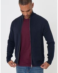 Threadbare - Knitted Zip Up Funnel Neck Cardigan - Lyst