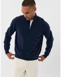 Threadbare - Relaxed Fit Quarter Zip Knitted Jumper - Lyst