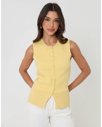 Threadbare - Crew Neck Compact Knit Vest - Lyst