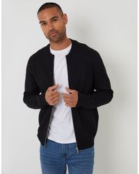 Threadbare - Bomber-Style Knitted Zip Through Cardigan - Lyst
