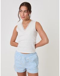 Threadbare - Cotton Vest & Flannel Shorts Pyjama Set - Lyst