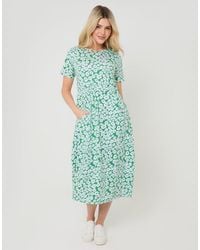 Threadbare - Pure Cotton Midi Smock Dress With Pockets - Lyst