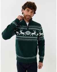Threadbare - Reindeer Fairisle Christmas Jumper - Lyst