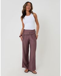Threadbare - Wide Leg Wrap Front Textured Trousers - Lyst