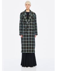 Tibi Spencer Plaid Cocoon Coat - Green