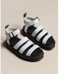 dr martens kimilah white leather flat sandals