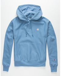 powder blue champion hoodie