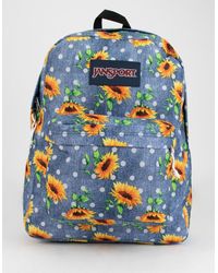 jansport black label superbreak sunflower backpack