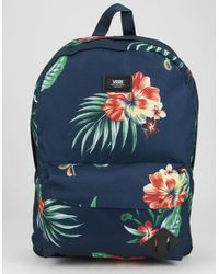 vans neon palm floral old skool backpack
