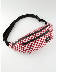 red and white checkered fanny pack
