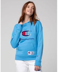 Champion Century Collection Women/'s Hoodie C100 Felt Logo