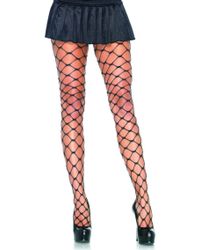 Leg Avenue Lurex Chain Link Pantyhose O/s Black/silver