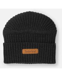Timberland - Gulf Beach Ribbed Beanie In Black, Black - Lyst