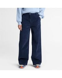 Timberland - Corduroy Wide Leg Pant For Women In Navy, Woman, Blue, Size: 25 - Lyst