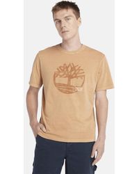 Timberland - Merrymack River Garment Dye Logo T-shirt For Men In Yellow, Man, Yellow, Size: 3xl - Lyst