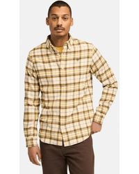 Timberland - Midweight Flannel Check Shirt For Men In Beige, Man, Beige, Size: 3xl - Lyst