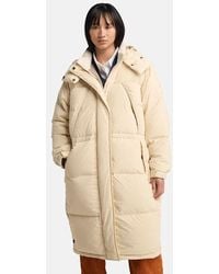 Timberland - Howker Recycled Down Puffer Long Parka For Women In Beige, Woman, Beige, Size: L - Lyst