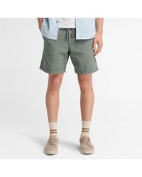 Timberland - Cotton Linen Shorts For Men In Light Green, Man, Green, Size: 29 - Lyst