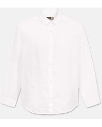 Timberland - Linen Shirt For Women In White, Woman, White, Size: L - Lyst
