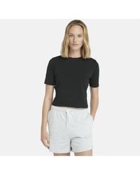Timberland - Cropped T-shirt For Women In Black, Woman, Black, Size: L - Lyst